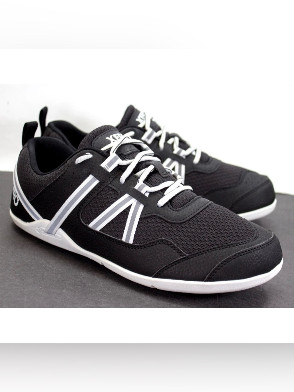 Xero Prio Womens US 10 Black White Gray Barefoot Athletic Minimalist Trail Shoes